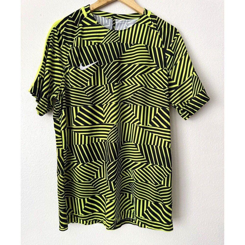 Nike Dry Squad GX Soccer Shirt Mens XL Volt Black Dri-FIT Geometric 807073-702